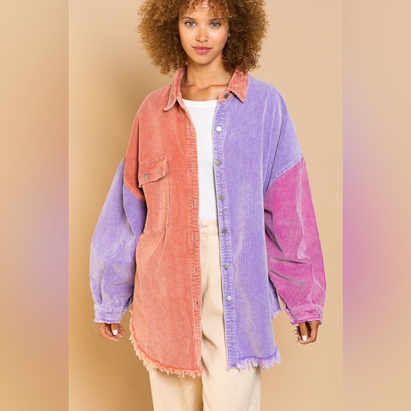 POL Mona Purple Tomato Corduroy Jacket - Picture 1 of 16